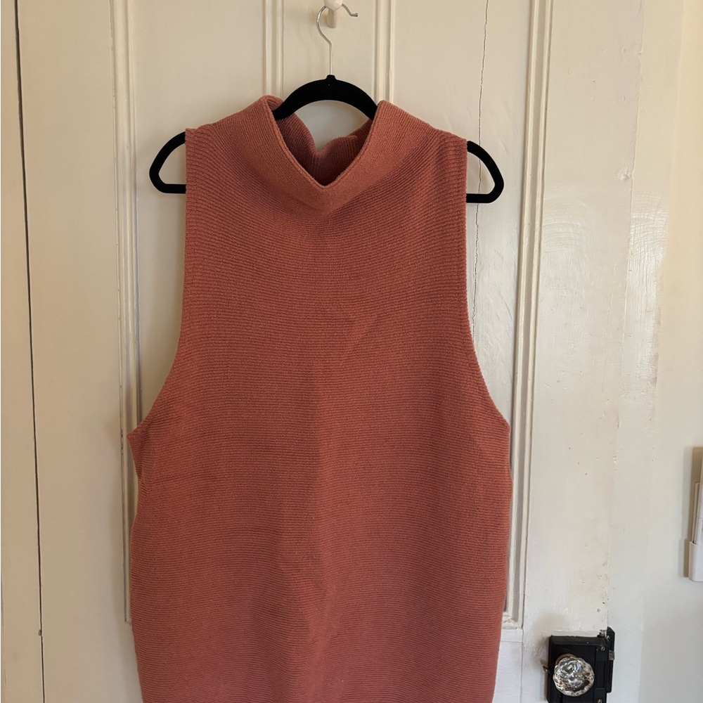 Free People- Sleeveless Salmon Pink Sweater Dress/Tunic Size L